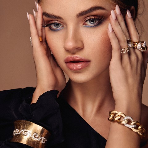 Image title glamorous gold jewelry