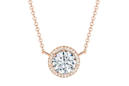 A rose gold diamond pendant from TACORI’s Bloom collection