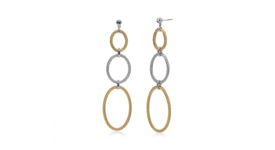 a pair of mixed metal cable drop earrings from ALOR