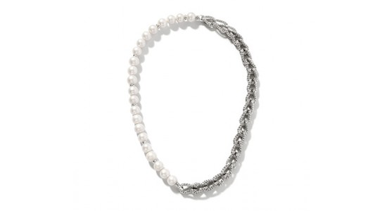 a half chain and half pearl necklace by John Hardy